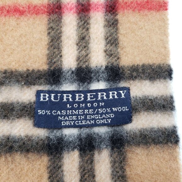 100% Authentic Burberry Classic Scarf Cashmere and Wool - Picture 6 of 7